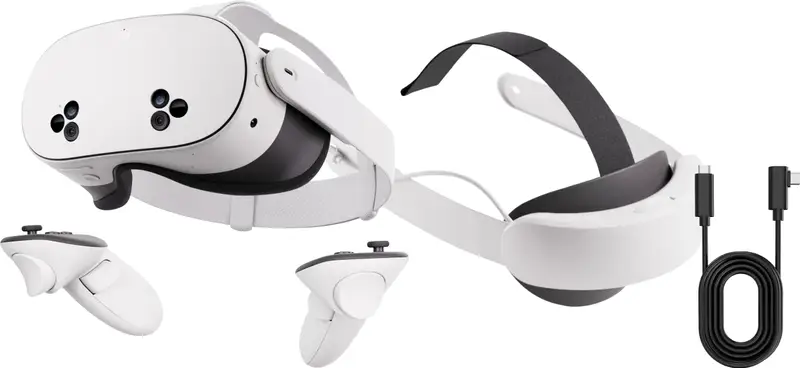 Meta Quest 3S 256GB + Link Cable + Elite Strap met batterij