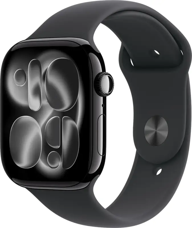 Apple Watch Series 11 46mm Zwart Sportband S/M