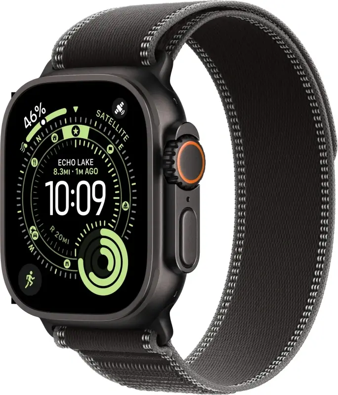 Apple Watch Ultra 3 Cellular 49mm Zwart Trail Band M/L