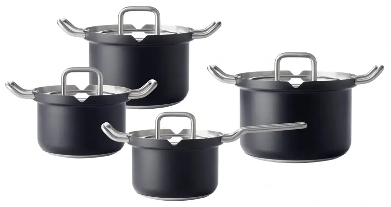 BK-Q-Linair Master Glas Zwart Pannenset 4-delig