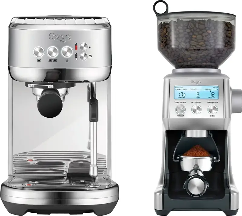 Sage the Bambino Plus Stainless Steel + Koffiemolen