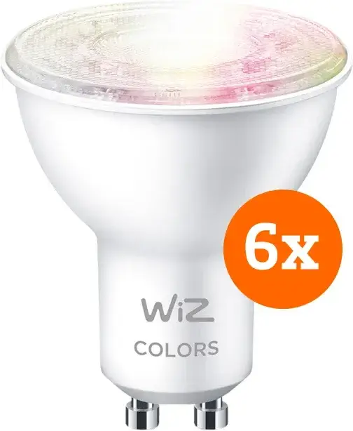 WiZ Smart Spot 6-pack - Gekleurd en Wit Licht - GU10
