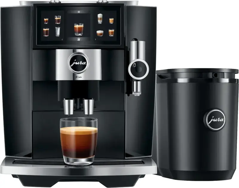 JURA J8 Twin Diamond Black (EA) + Melkkoeler