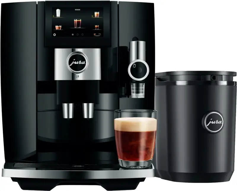 JURA J8 Piano Black (EA) + Melkkoeler