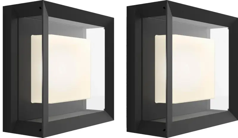 Philips Hue Econic muurlamp White and Color Zwart modern duo pack