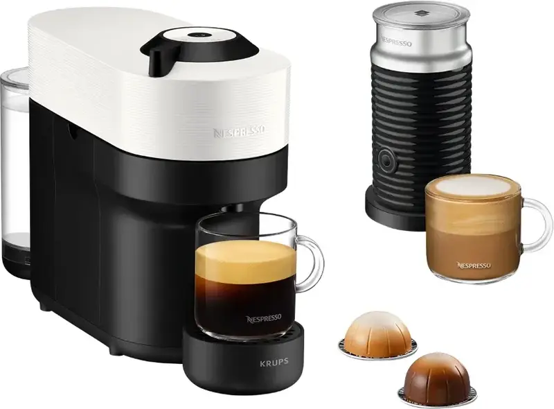 Krups Nespresso Vertuo Pop Coconut White XN9211 met Aeroccino