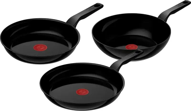 Tefal Renew Black Keramische Koekenpannenset 24 +  28 cm + Wokpan 28 cm