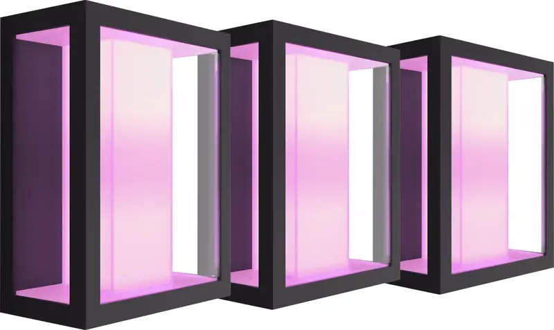 Philips Hue Impress muurlamp White and Color zwart breed 3-pack
