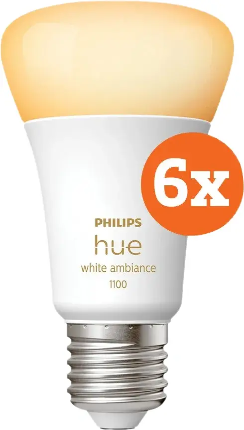 Philips Hue White Ambiance E27 1100lm 6-pack