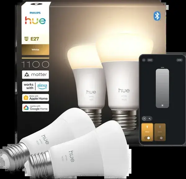 Philips Hue A60 White E27 1100lm 2-pack