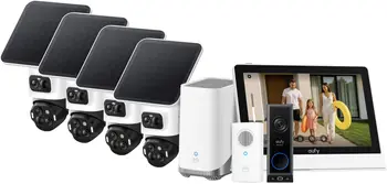 EufyCam S4 4-Pack + HomeBase 3 + Video Doorbell E340 + Smart Display E10