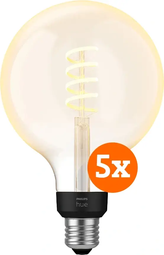 Philips Hue Filament White Ambiance Globe XL 5-pack