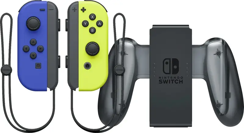 Nintendo Switch Joy-Con set Blauw/Neon Geel + Nintendo Switch Joy-Con Charge Grip