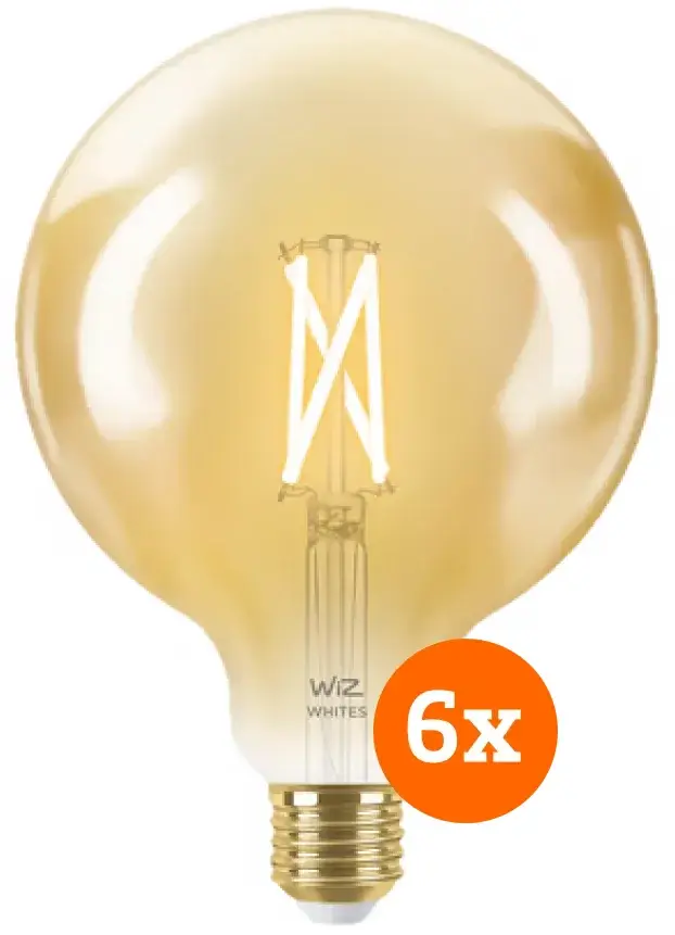 WiZ Smart Filament lamp Globe XL 6-pack  - Warm tot Koelwit Licht - E27