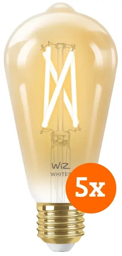 WiZ Smart Filament lamp Edison 5-pack - Warm tot Koelwit Licht - E27