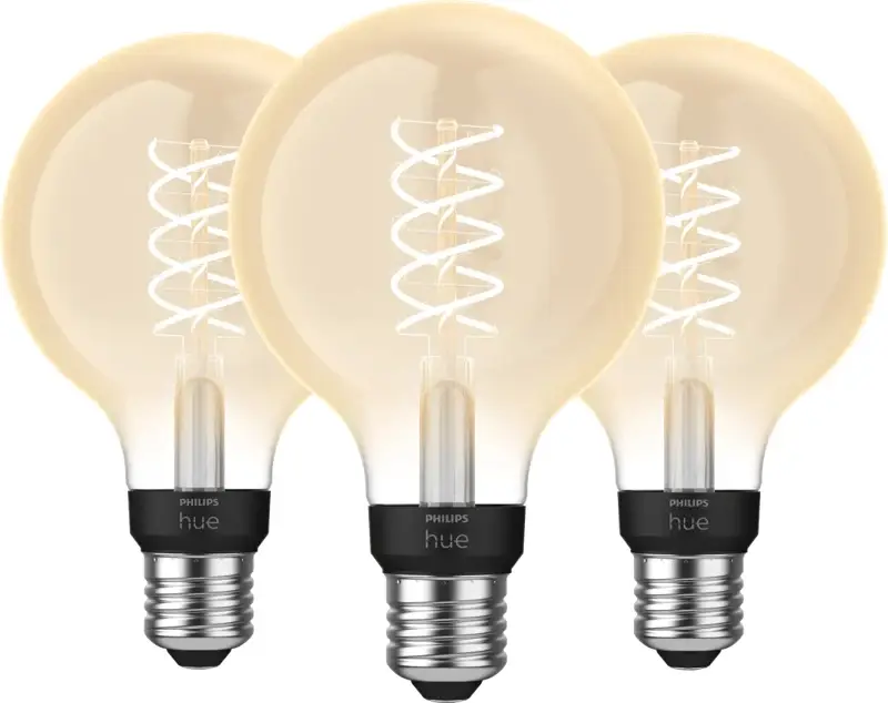 Philips Hue Filamentlamp White Globe E27 3-pack