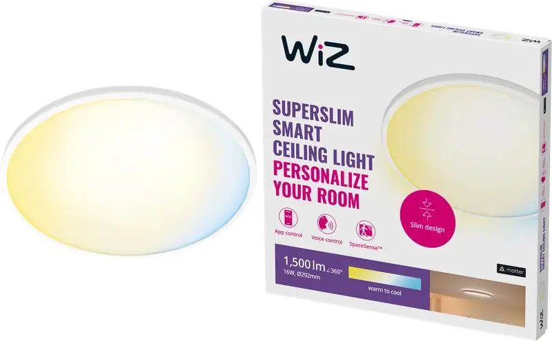 WiZ Plafondlamp SuperSlim - alle tinten wit licht - Wit