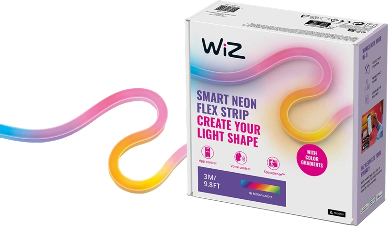 WiZ Neon Lightstrip voor binnen - Gekleurd en wit licht - 3m