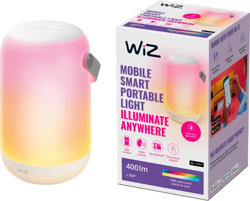 WiZ Draagbare tafellamp - Slimme LED-Verlichting - Gekleurd