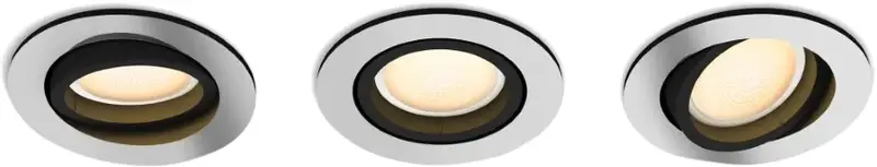 Philips Hue Milliskin inbouwspot White Ambiance - rond - Aluminium - 3-pack