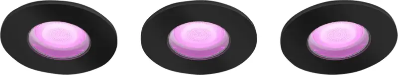 Philips Hue Xamento badkamer inbouwspot White and Color - Zwart - Rond 3-pack
