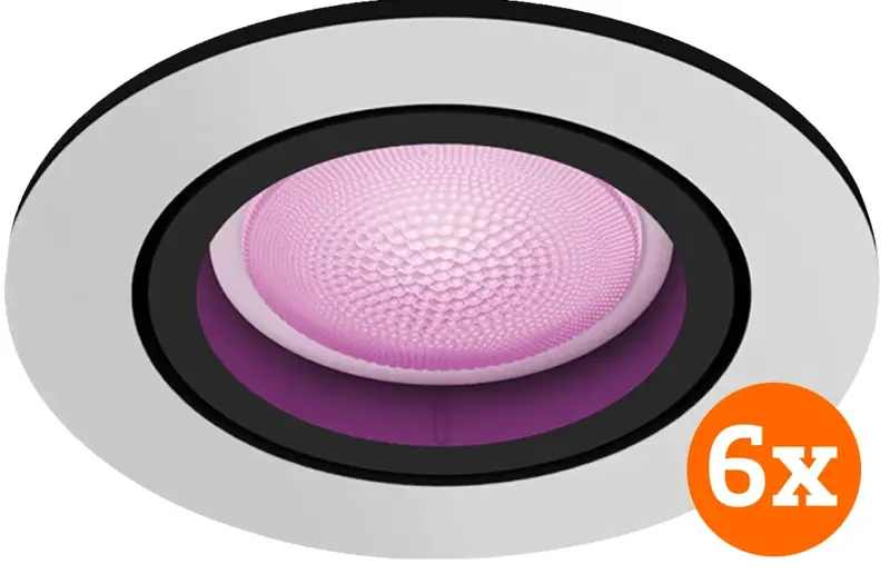 Philips Hue Centura inbouwspot White and Color - rond - Aluminium - 6-pack