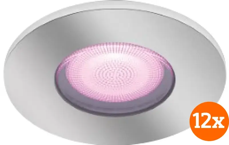Philips Hue Xamento badkamer inbouwspot White and Color - Chroom - Rond 12-pack