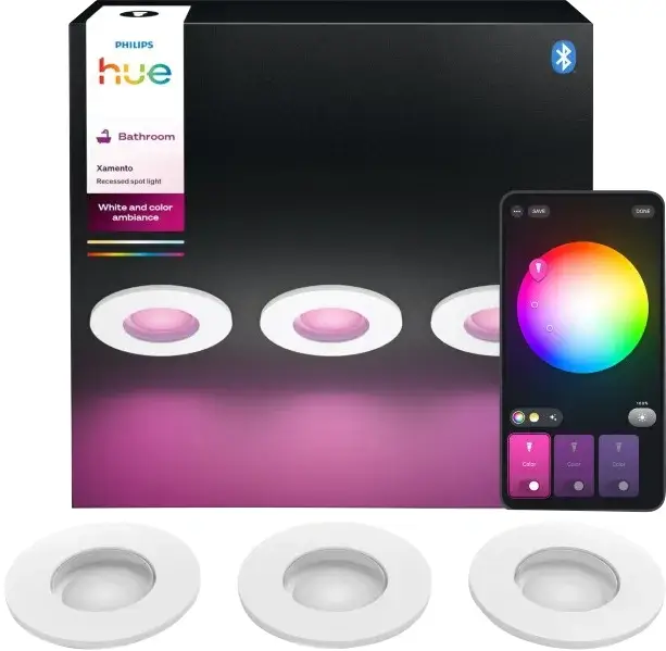 Philips Hue Xamento badkamerinbouwspot White and Color Wit 3-pack