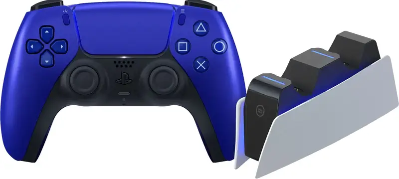 Sony Playstation 5 DualSense Draadloze Controller Cobalt Blue + BlueBuilt oplaadstation