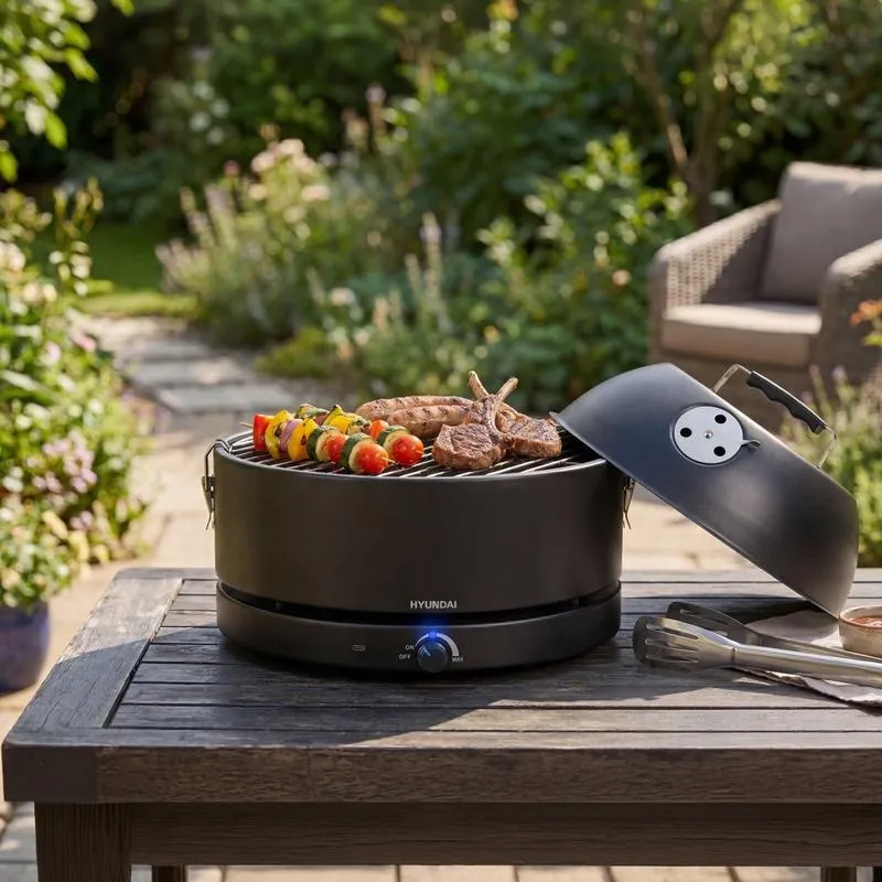 Hyundai tafelbarbecue met deksel