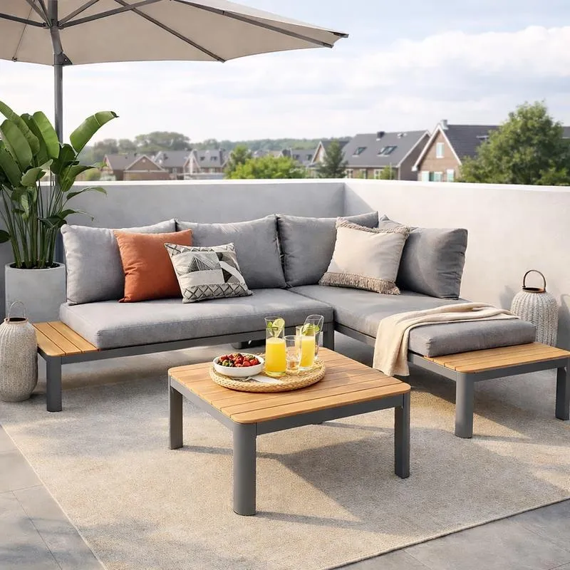 Modulaire loungeset 3-delig – grijs