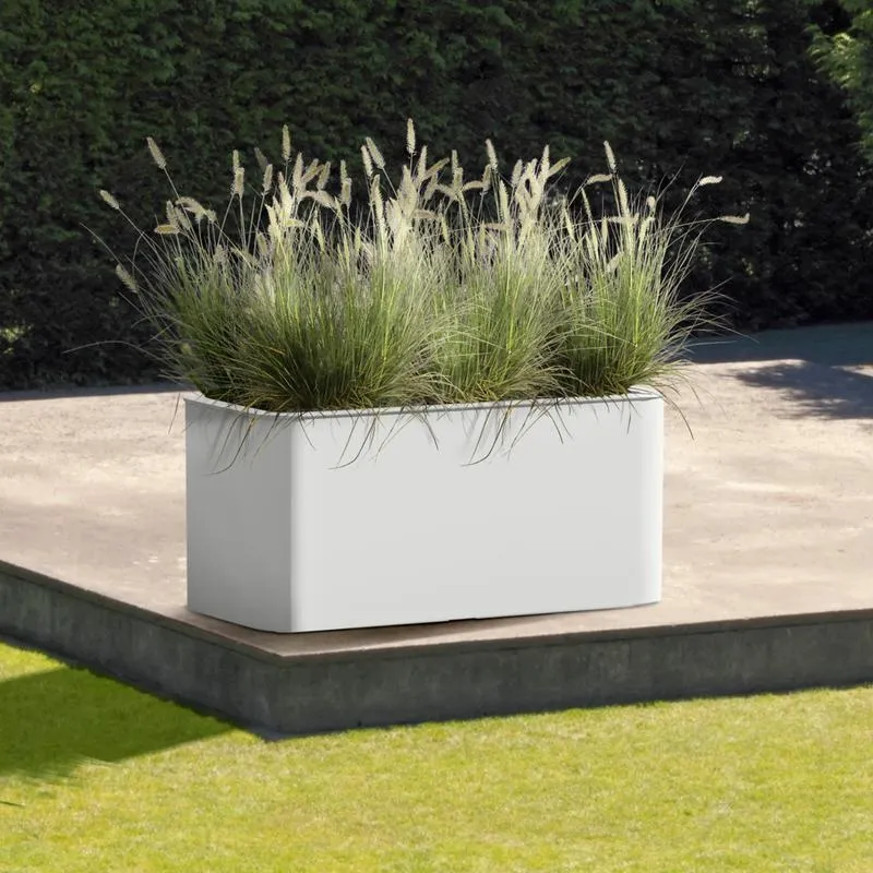 Lage plantenbak Terrassa – wit