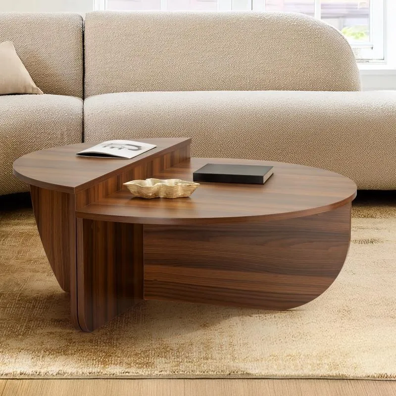 Ronde salontafel met twee niveaus