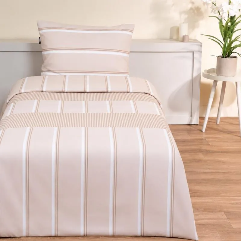 Mexx Home katoenen dekbedovertrek - beige