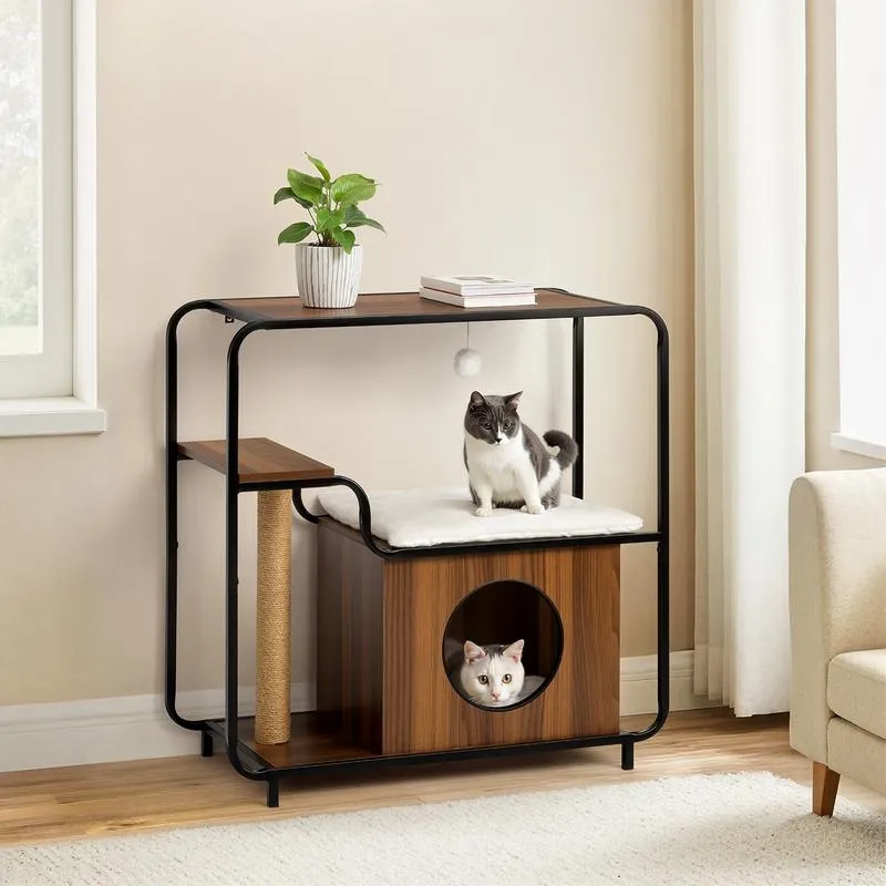 Kattenmeubel met krabpaal en huisje