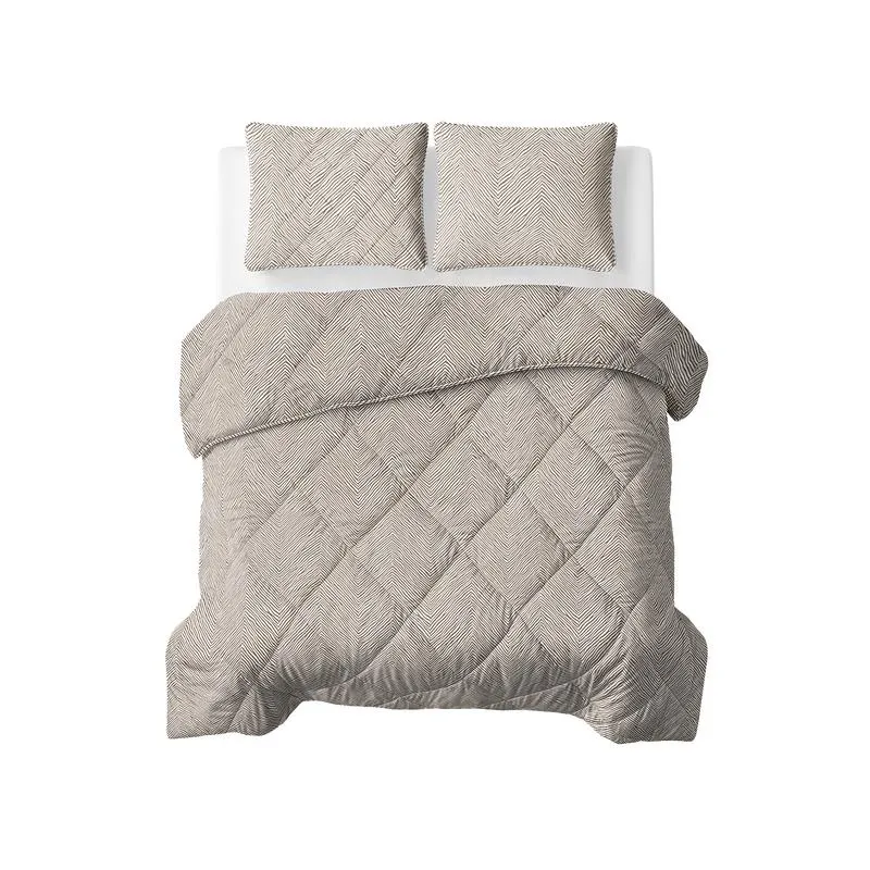 Lazy all-in-one dekbed stripes - taupe