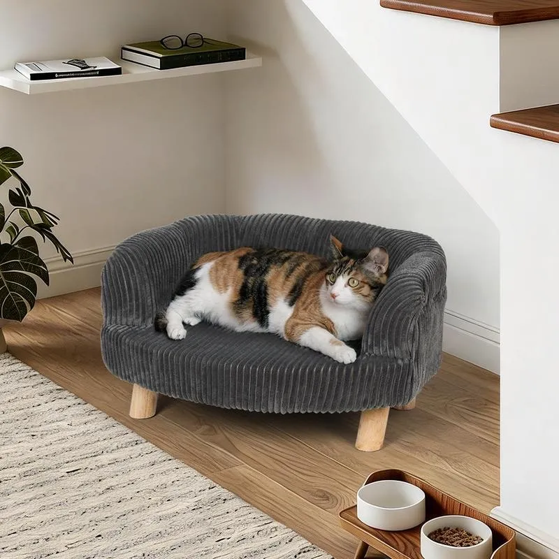 Teddy rib huisdierenfauteuil - antraciet
