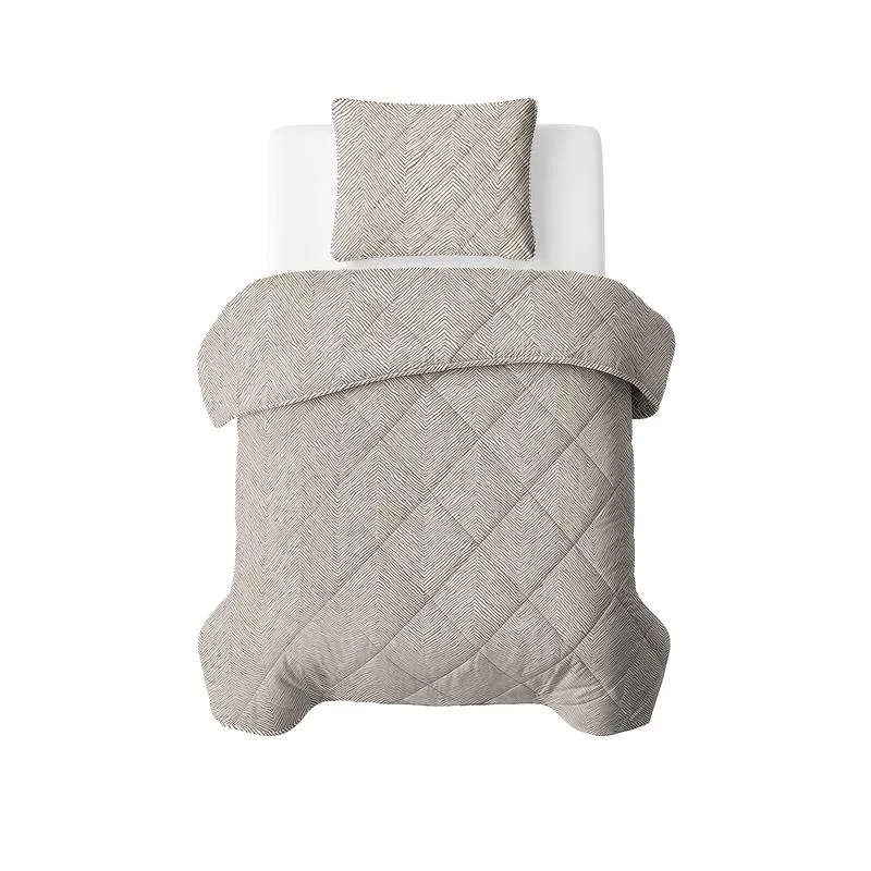 Lazy all-in-one dekbed stripes - taupe