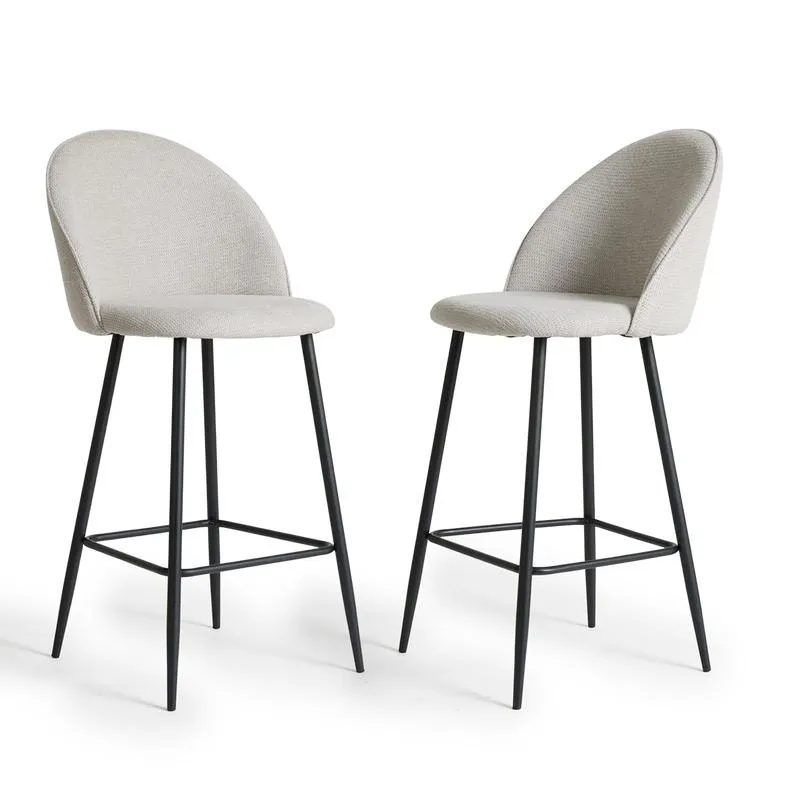 Barkruk Chenille - 2 stuks - grijs