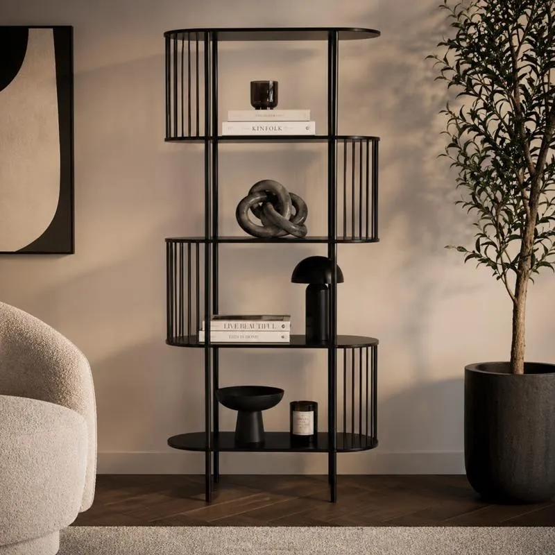 Wandkast Hoxton 5-laags - zwart