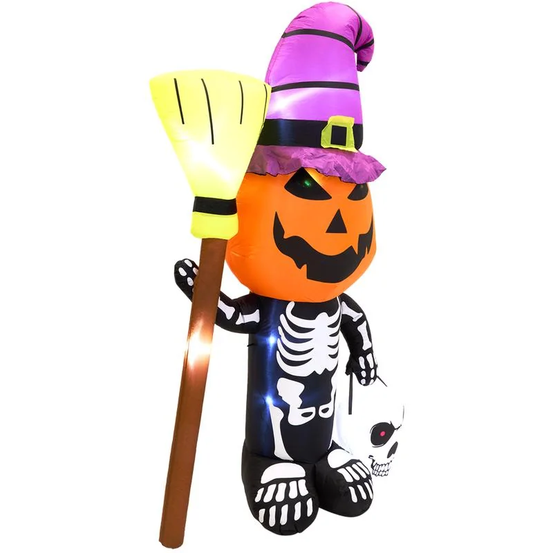 Opblaasbare Halloween decoratie pompoen skelet