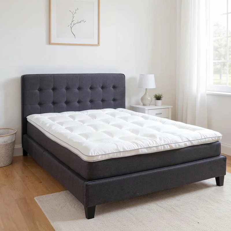 Premium percal katoen topper - wit