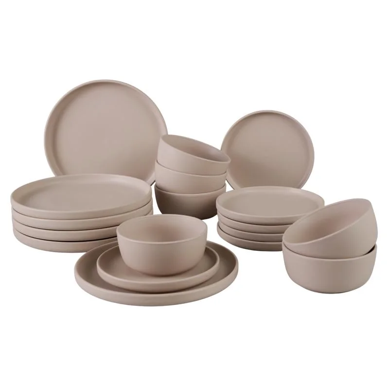 Serviesset - mat taupe
