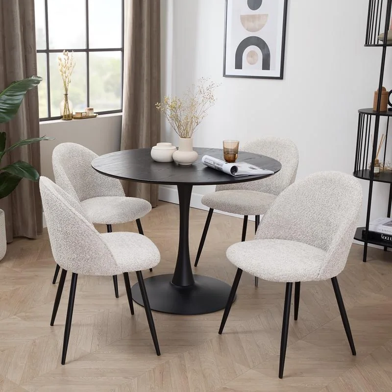 Stoelen bouclé - 2 stuks - Crème