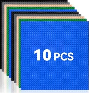 10-delige klassieke basisplaat met blok, 100% compatibel met alle grote merken, 32 x 32 cm, in levendige kleuren