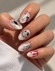 22 stuks nagelstickers voor Halloween - Zonder UV - Ghost - Voor bricolage
