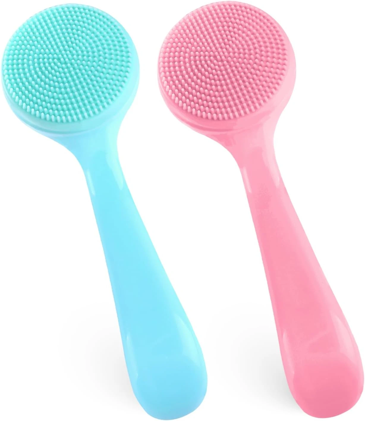 2Pack Siliconen Gezichtsborstel Handmatige Gezichtsscrub Borstel Zachte Gezichtsborstels Waterdichte Exfoliërende Gezichtsborstel Huidvriendelijke Gezichtsreiniger Borstel voor Vrouwen en Mannen
