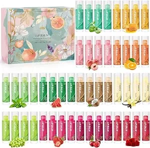 48 stuks lippenbalsem met 12 verschillende geuren voor droge schrale lippen