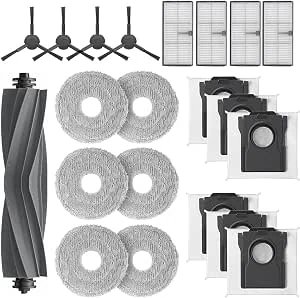 Accessoires voor dreame L10s Pro Ultra Heat/L10s Ultra Gen 2/X30 Ultra/Mova E30 Ultra robotstofzuiger, 1 hoofdborstel, 4 HEPA-filters, 6 stofzakken, 6 reinigingsdoekjes, 4 zijborstels