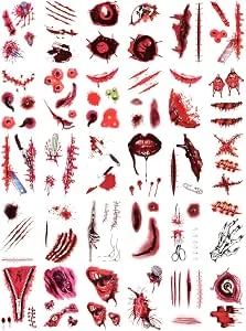 ACWOO Set van 30 vellen valse littekentatoeages voor Halloween voor